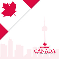 Canada day patriotic greeting poster design