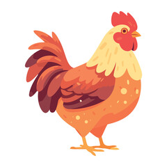 Cute rooster standing on grass