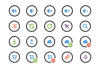 set of buttons icons