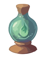 Antique amphora with ornate doodle design