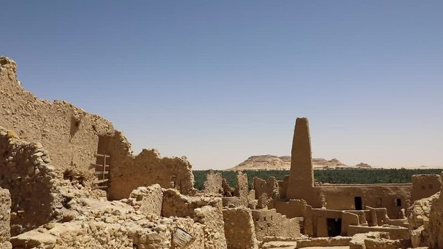 Beautiful view of the Mosque at Aghurmi near Oracle Temple in Siwa Oasis, Egypt
