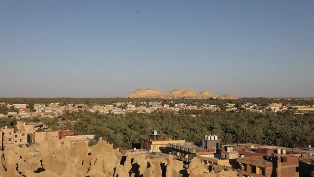 Beautiful view of the Old town of Siwa Oasis in Siwa, Egypt