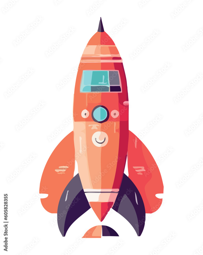 Sticker Futuristic spaceship flying through galaxy