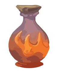 An ornate terracotta amphora icon