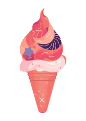 Sweet summer treat ice cream sundae celebration