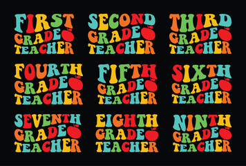 1st Grade Teacher Back To School T shirt Design Bundle, Quotes about Back To School, Back To School T shirt, Back To School typography T shirt design Collection