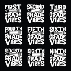 Obraz premium 1st Grade Vibes Back To School T shirt Design Bundle, Quotes about Back To School, Back To School T shirt, Back To School typography T shirt design Collection