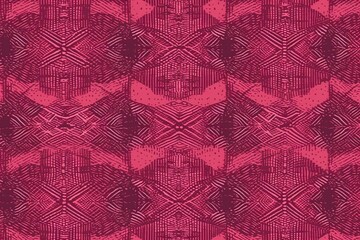 wallpaper for seamless ikat geometric tribal hexagon and triangle textile surface pattern in viva magenta pantone 18 1750 color of the year for 2023 trendy crimson carmine red fashion de generative ai
