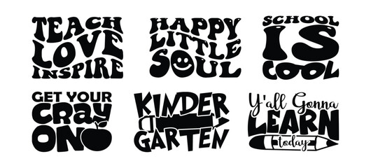 Fototapeta premium Back To School T shirt Design Bundle, Quotes about Back To School, Back To School T shirt, Back To School typography T shirt design Collection