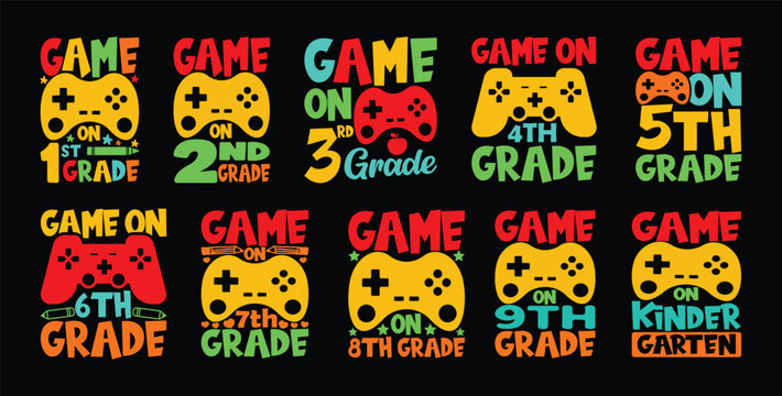 1st grade Game on Back To School T shirt Design Bundle, Quotes about Back To School, Back To School T shirt, Back To School typography T shirt design Collection