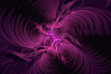 Fototapeta na wymiar background velvet violet abstract fractal gnarls background pink and purple feminine organic swirling flowing string mesh cloth fibers patter generative ai