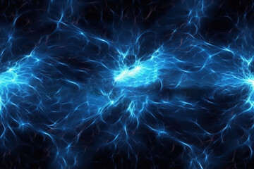 background seamless dark blue background with electric glowing lightning flares effect tileable magical neon energy field burst or plasma storm pattern power and electricity concept b generative ai - obrazy, fototapety, plakaty