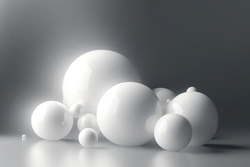 background white abstract soft luminescent spheres wallpaper background elegant minimal subtle light grey shadow orbs product packaging or display backdrop technology or luxury concep generative ai