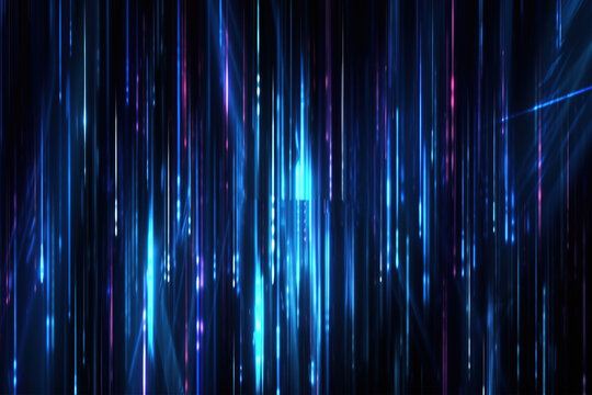 background seamless dark blue abstract background with colorful neon light streaks and beams glowing futuristic technology or fantasy sci fi digital glass refraction stripes effect ba generative ai