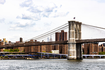  The Brooklyn Bridge view from cruise boat.