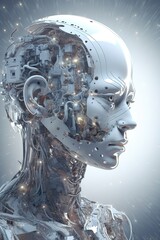 if AI were a digital being, humanoid, technology, futuristic