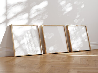 Fototapeta premium Mockup poster frame close up, 3d render