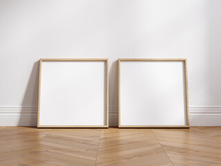 Mockup poster frame close up, 3d render