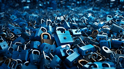 Obraz premium Locks Piled Up 3D Illustration