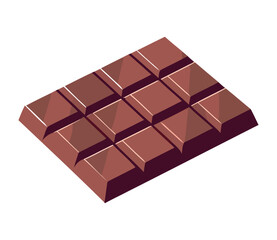 Dark chocolate block shapes, a symbol of gourmet