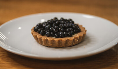 Chocolate Pie with Fresh Blackberries