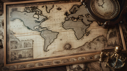 Fototapeta na wymiar map world earth globe old