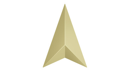 Golden cursor isolated on transparent background. Arrow concept. 3D render