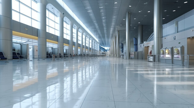 Airport departure hall Generative AI