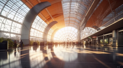 Modern international airport terminal Generative AI