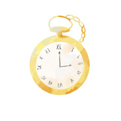 水彩の懐中時計