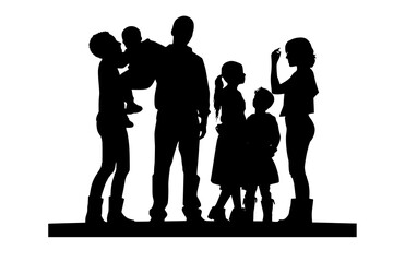 silhouettes of people. Happy Family