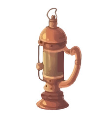 Antique lantern with ornate metal decoration