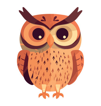 Colorful owl mascot smart animal