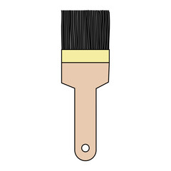 Paint brush tool icon, doodle style vector