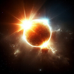 Eclipse solar espaço estrelas