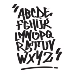 Foto op Plexiglas Black graffiti letters. Graffiti alphabet © Ancala