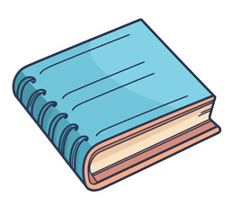 blue text book library icon