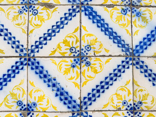 Traditional ornate portuguese decorative ceramic tiles azulejos