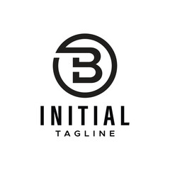 Vector letter B logo in technological style