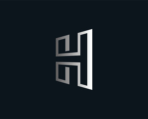 Vector letter H logo in technological style