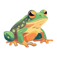 A cute toad sitting on a leaf