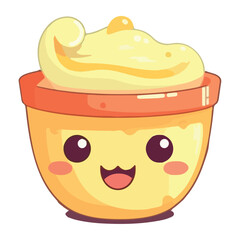 sweet dessert in cup kawaii character