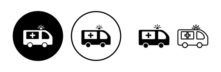 Ambulance icon vector. Ambulance car icon