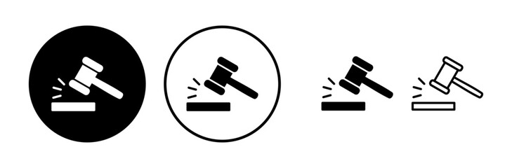 Gavel icon vector. judge gavel icon. auction hammer