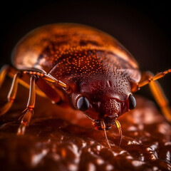 Close up of a bed bug