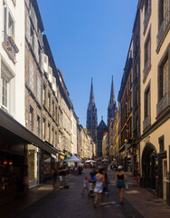 Summer landscape of city streets in Clermont-Ferrand, France