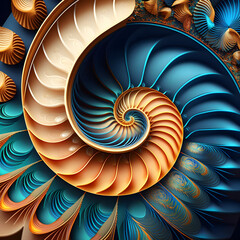 Golden Radiance: Abstract Patterns Inspired by the Golden Ratio Generative AI