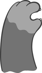 Cute tabby cat paw hand gesture finger love heart sign cartoon doodle hand drawing