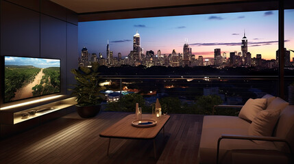 Fototapeta na wymiar Sydney Luxury Penthouse balcony