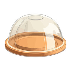 Gourmet meal on white plate with dome